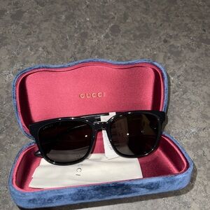 Gucci Black Sunglasses with Gold Accents